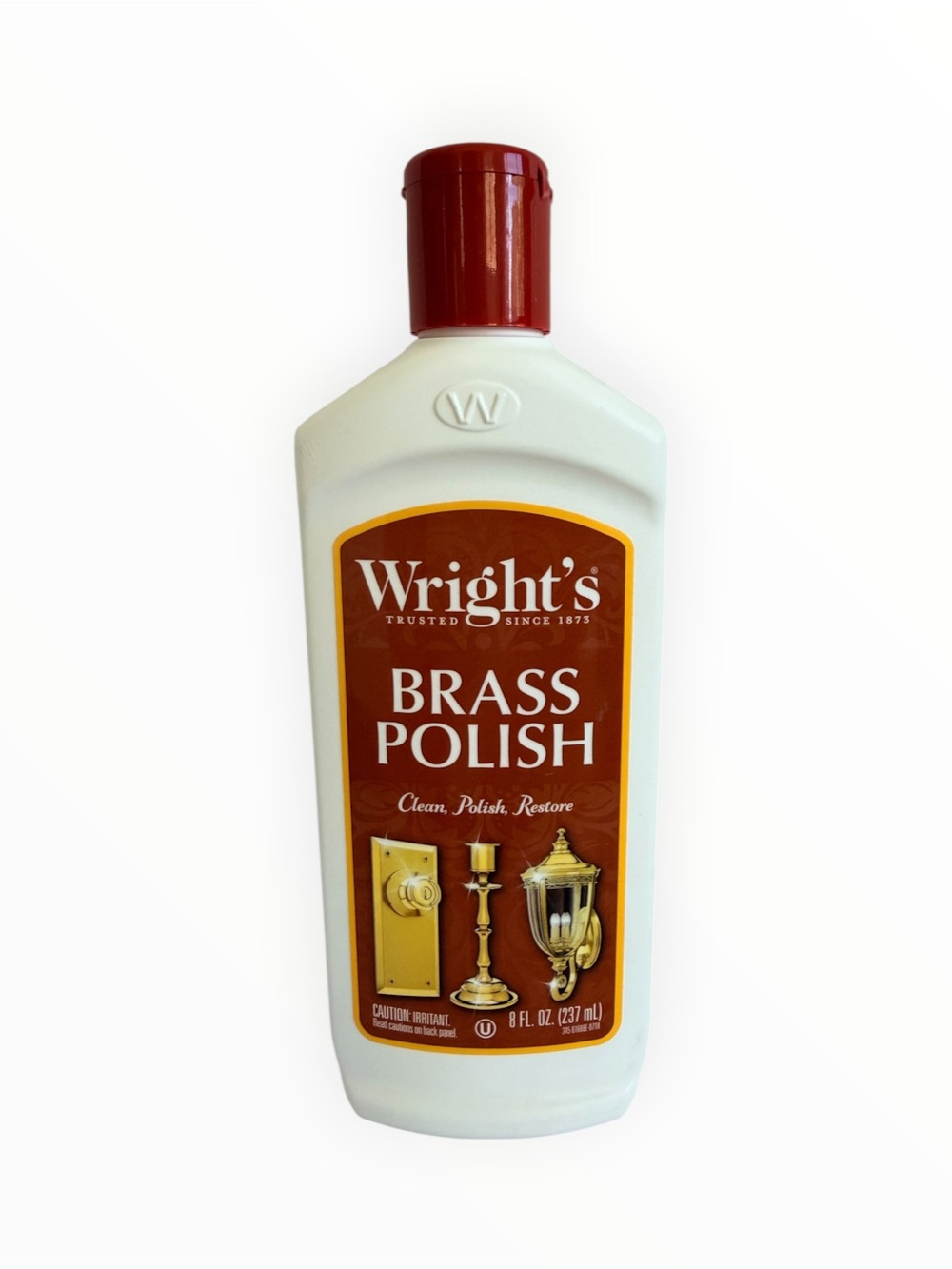 Wright's Brass Polish Clean, Polish, Restore Liquid Bottle 8 fl oz New